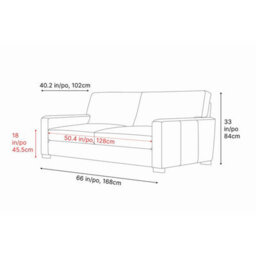 Valencia Luton Leather Loveseat Sofa Lipari Chocolate Premium Semi-Aniline Leather Kiln-Dried Wood Foam Cushions - thumbnail 3