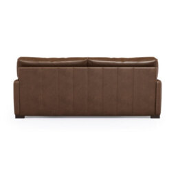 Valencia Luton Leather Loveseat Sofa Lipari Chocolate Premium Semi-Aniline Leather Kiln-Dried Wood Foam Cushions - thumbnail 9