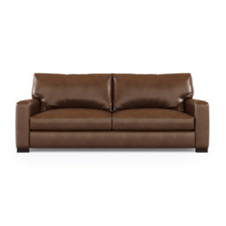 Valencia Luton Leather Loveseat Sofa Lipari Chocolate Premium Semi-Aniline Leather Kiln-Dried Wood Foam Cushions - thumbnail 7