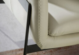 Angel Cerda Elegant Pearl Grey Leather Armchair With Modern Design - thumbnail 4