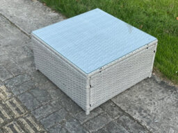 Fimous 7 Seater Wicker Light Grey Rattan Garden Corner Furniture Sofa Sets Outdoor Patio Furniture Coffee Table - thumbnail 3