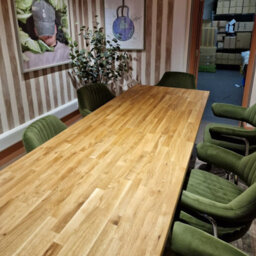 Ashford Blake Staved Oak Dining Table - Slim X Legs - thumbnail 3