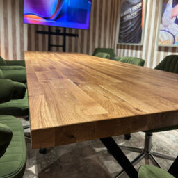 Ashford Blake Staved Oak Dining Table - Slim X Legs - thumbnail 2