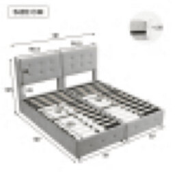 Matteo Grey Velvet Ottoman Bed Frame With Hydraulic Lift Storage, Versatile Spliced Design (180X190Cm) - thumbnail 6