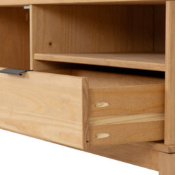 Seconique Corona Rattan 1 Door 1 Drawer Tv Unit In Distressed Wax Pine And Rattan Effect - thumbnail 8