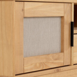 Seconique Corona Rattan 1 Door 1 Drawer Tv Unit In Distressed Wax Pine And Rattan Effect - thumbnail 9