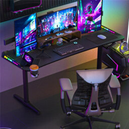 Fativo Large 160Cm Rgb Gaming Table Computer Desk Height Adjustable Sit To Stand Tables - thumbnail 8
