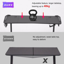 Fativo Large 160Cm Rgb Gaming Table Computer Desk Height Adjustable Sit To Stand Tables - thumbnail 5