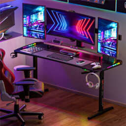Fativo Large 160Cm Rgb Gaming Table Computer Desk Height Adjustable Sit To Stand Tables - thumbnail 7