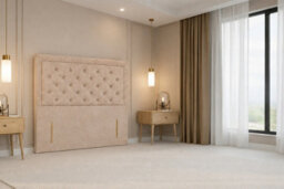 "Nexus Tuscany Plush Divan, Pebble, 54"" Headboard, No Drawers, Open Coil Mattress, Single" - thumbnail 6