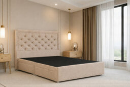 "Nexus Tuscany Plush Divan, Pebble, 54"" Headboard, No Drawers, Open Coil Mattress, Single" - thumbnail 3