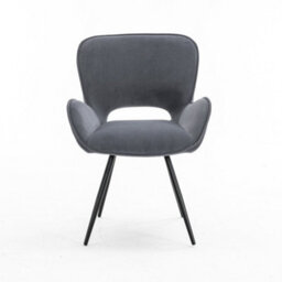 More4Homes Lily Modern Velvet Dining Chair Padded Seat Metal Leg Kitchen 4 Pcs (Grey) - thumbnail 3