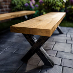 Ashford Blake Chunky Rustic Outdoor Garden Bench - 270Cm - thumbnail 2
