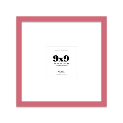 "9X9"" Pink Picture Frame - 9X9"" Square Frame With 6X6"" Mount For 9X9""/6X6"" Pictures Art Deco Style Frame For Home Décor, 1 Pack" - image 1