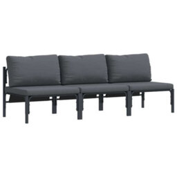 Berkfield Modern Outdoor Furniture With Cushion 3 Pcs Anthracite Steel