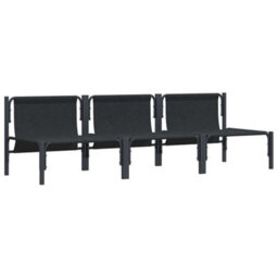 Berkfield Modern Outdoor Furniture With Cushion 3 Pcs Anthracite Steel - thumbnail 4
