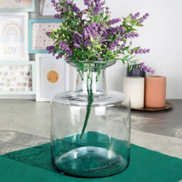 Urbn-Living Urbnliving 22Cm Height Bottle Glass Wide Mouth Rounded Design Flowers Arrangements Vase - thumbnail 4