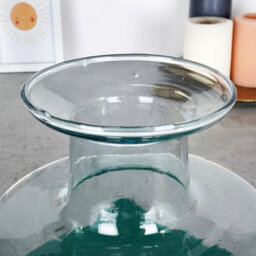 Urbn-Living Urbnliving 22Cm Height Bottle Glass Wide Mouth Rounded Design Flowers Arrangements Vase - thumbnail 3