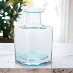 Urbn-Living Urbnliving 22Cm Height Bottle Glass Wide Mouth Rounded Design Flowers Arrangements Vase - thumbnail 5