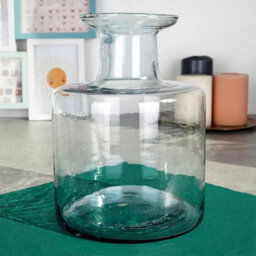 Urbn-Living Urbnliving 22Cm Height Bottle Glass Wide Mouth Rounded Design Flowers Arrangements Vase - thumbnail 2
