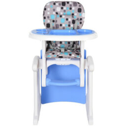 Homcom 2-In-1 Convertible Baby High Chair Booster Seat W/ Removable Tray Blue - thumbnail 8