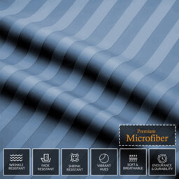 Lazzaro Elegant Satin Stripe Single Duvet Cover Set Soft Microfiber Hotel Style Hypoallergenic Bedding Sets - thumbnail 7