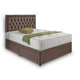 Dining Tables Lisbon Matching Headboard Divan Set, 2 Drawer On Same Side With Sprung 1500 Comfort Mattress - Plush Taupe - Double - thumbnail 4