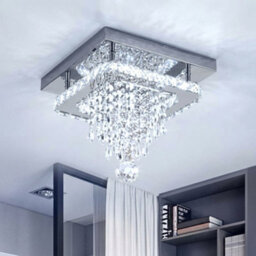 Crystal Led Ceiling Light Modern Flush Mount Chandelier Lights Living Room Lamp - thumbnail 1