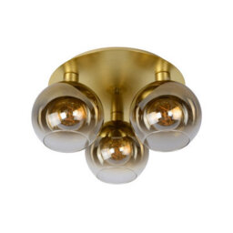 Lucide Marius Retro Flush Ceiling Light - 3Xe27 - Matt Gold, Brass - Special Offer - thumbnail 3