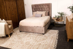 LPD Enzo Small Cage Table - Chic Gold Frame With Removable Oak Top & Hidden Storage - thumbnail 4