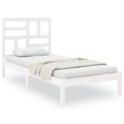 Berkfield Bed Frame White Solid Wood 75X190 Cm 2Ft6 Small Single - thumbnail 2