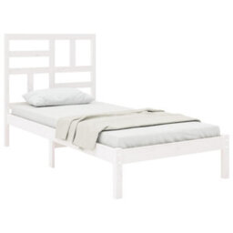 Berkfield Bed Frame White Solid Wood 75X190 Cm 2Ft6 Small Single - thumbnail 3