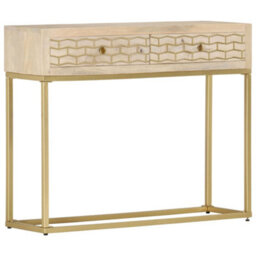Vidaxl Console Table Gold 90X30X75 Cm Solid Mango Wood - thumbnail 9