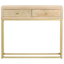 Vidaxl Console Table Gold 90X30X75 Cm Solid Mango Wood - thumbnail 3