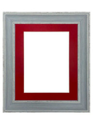 Frames By Post Scandi Distressed Blue Frame With Red Mount For Image Size 9 X 7 Inch