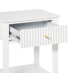 Wyld And Coco Luxehome 1 Drawer Bedside Table White Mdf With Gold Handle, Wall-Mount Nightstand (W48 X D35 X H62Cm) - thumbnail 7