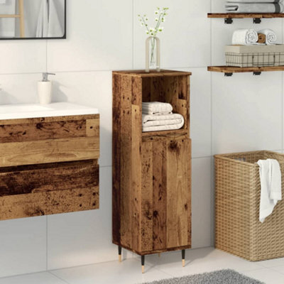 Berkfield Bathroom Cabinet Old Wood 30X30X100 Cm Engineered Wood - image 1