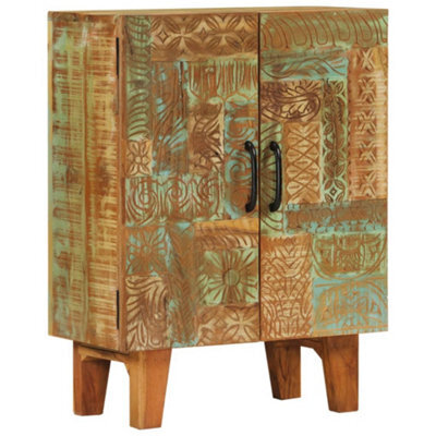 Berkfield Hand Carved Sideboard 55X30X75 Cm Solid Wood Reclaimed - image 1