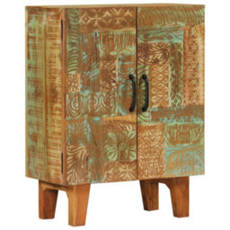 Berkfield Hand Carved Sideboard 55X30X75 Cm Solid Wood Reclaimed - thumbnail 1