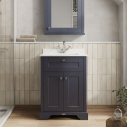 Hudson Reed Floor Standing 2-Door Traditional Vanity With 1 Tap Hole White Marble Top & Square Basin, 660X505mm - thumbnail 2
