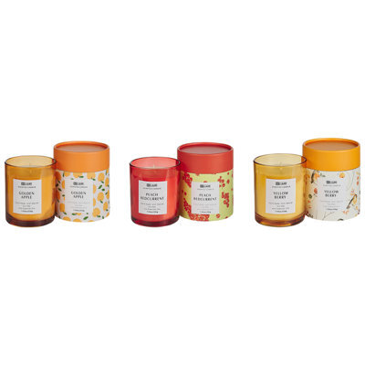 Beliani Set Of 3 Scented Candles Colorful Barrel Soy Wax Fruity Notes - image 1