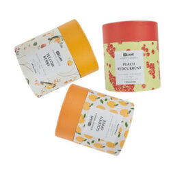 Beliani Set Of 3 Scented Candles Colorful Barrel Soy Wax Fruity Notes - thumbnail 5
