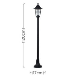 Valuelights Mayfair Traditional Victorian Style 1.2M Black Ip44 Outdoor Garden Lamp Post Bollard Light With Led Bulb - thumbnail 5