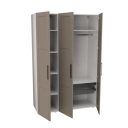 Atomia Modern Matt Pebble 2 Drawer Tall Triple Wardrobe (H)2247mm (W)1000mm (D)580mm - thumbnail 4