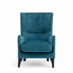 Accent Wingback Chair In Teal Velvet - thumbnail 3