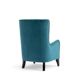 Accent Wingback Chair In Teal Velvet - thumbnail 6