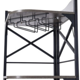 Grey 5 Tier Wine Cabinet Home Bar Wine Rack Corner Storage Cupboard With Light Strip - thumbnail 5
