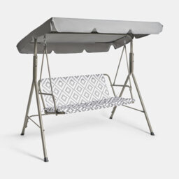 Ohs Geo Print Garden Swing Chair Outdoor Hanging Seat 3 Seater Bench Sun Shade - thumbnail 5