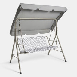 Ohs Geo Print Garden Swing Chair Outdoor Hanging Seat 3 Seater Bench Sun Shade - thumbnail 6
