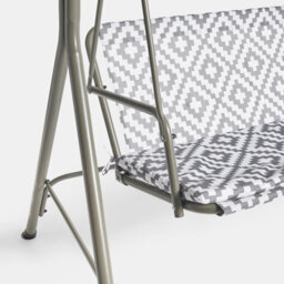Ohs Geo Print Garden Swing Chair Outdoor Hanging Seat 3 Seater Bench Sun Shade - thumbnail 7